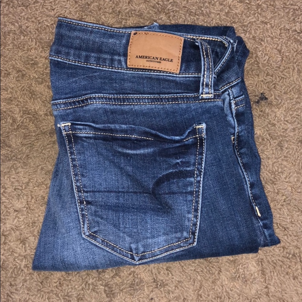 Dark blue denim jeans